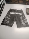 Oversized flare shorts black