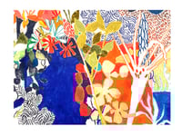 Image 1 of Botanical garden unframed original oil pastel drawing 