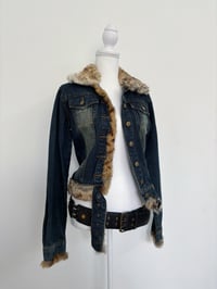 Image 1 of 00s Fur denim jacket // S 