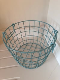 Image 3 of Blue Wire Basket 