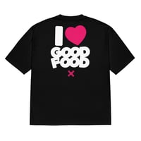 Image 2 of I LOVE GOOD FOOD (Black) Oversized Tee