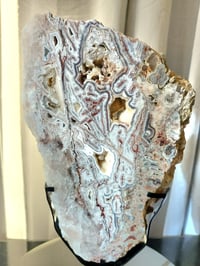 Image 4 of 4.1lb Crazy Agate Rough Edge Crystal Slab with Custom Stand