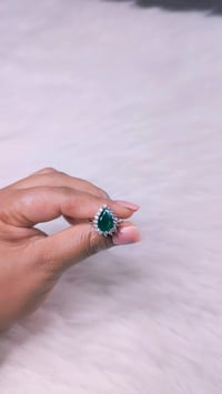 Image 4 of ADR4505_ Green Stone American Diamond Adjustable Ring