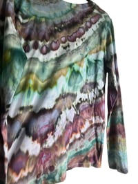 Image 7 of L Ladies Long-Sleeve Stretch Tee in Deep Agate Ice Dye