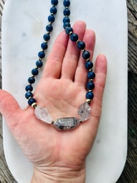 Image 2 of *new* TRIPLE T + LAPIS necklace