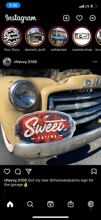 Image 2 of Embossed Sweet Patina Bolt Sign