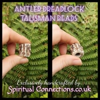 Image 2 of Textured Roe buck deer antler dreadlock bead