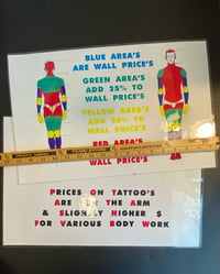 Image 2 of vintage National Tattoo Supply Signs Laminated set 2, 