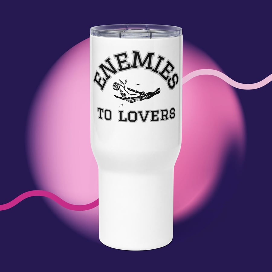 Image of Enemies to lovers Travel mug with a handle