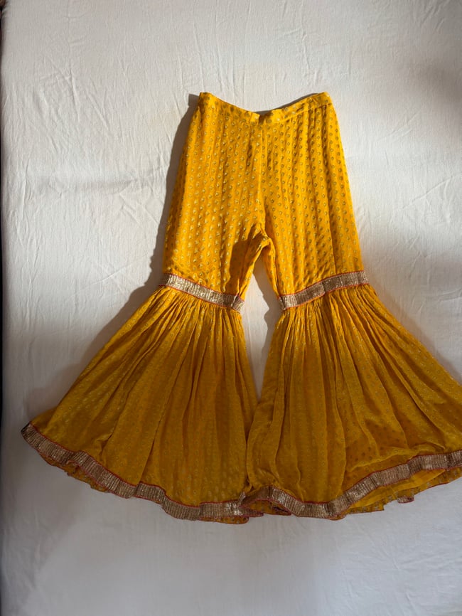 vintage silk sari bell bottom trouser pants 