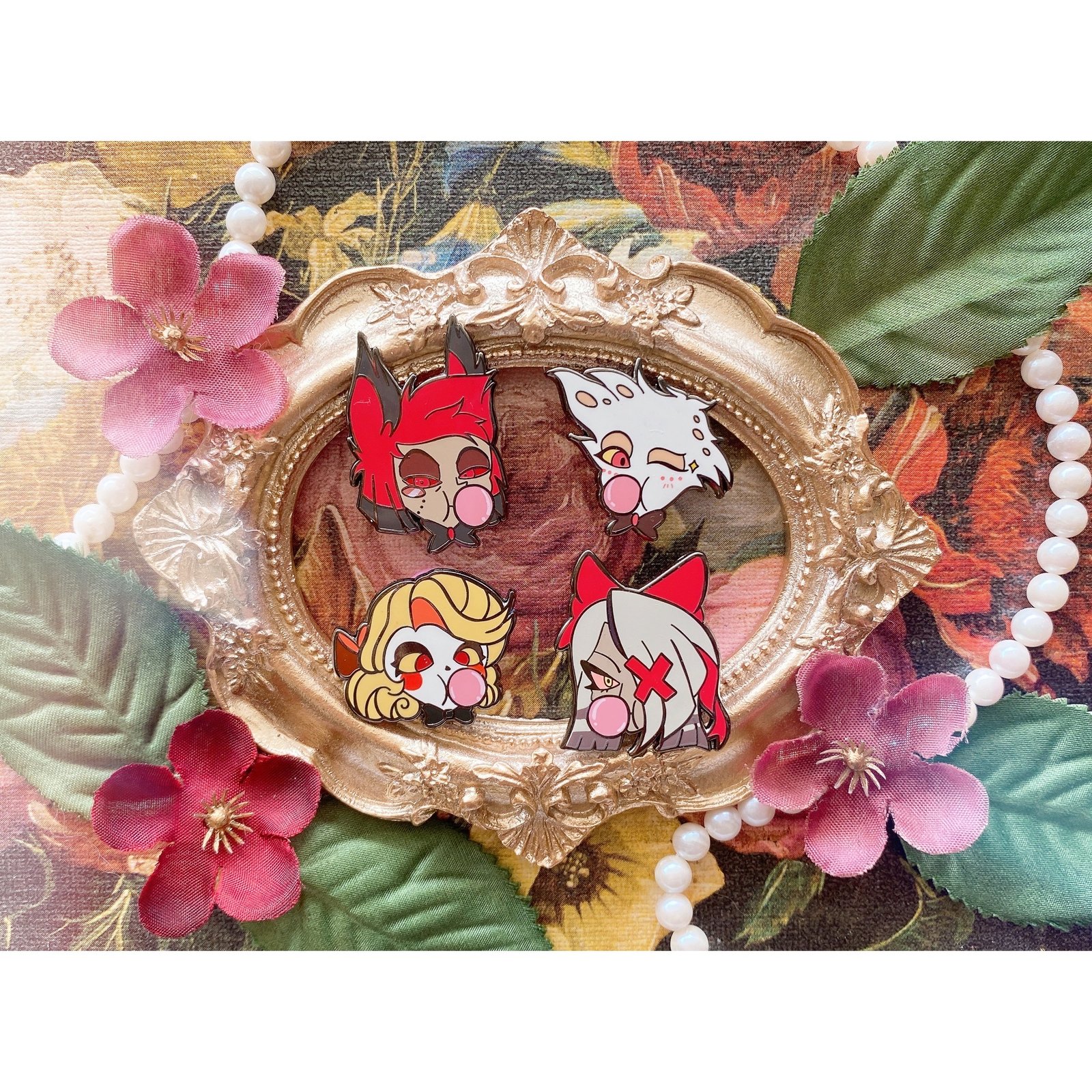 Hazbin Hotel Bubblegum Pins | Moon Rose Cafe