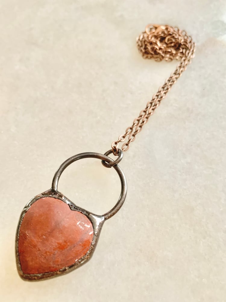 Image of Red jasper heart (copper)