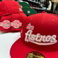 Image 1 of New Era 59Fifty Scarlet Red- White Los