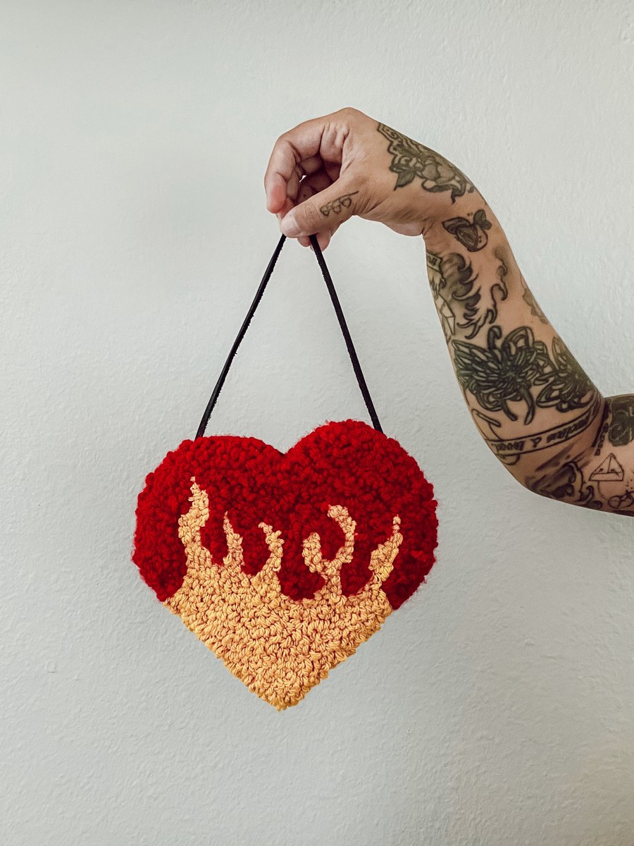 Image of Burning Love Paige’s Punches Punch Needle wall hanging