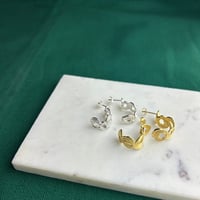 Image 3 of #2 Little Stud Hoop Earrings (Silver or Gold)