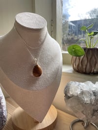 Image 1 of Silver Ocean Jasper Teardrop Crystal Necklace