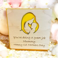 Wooden 1st Mothers Day Card
