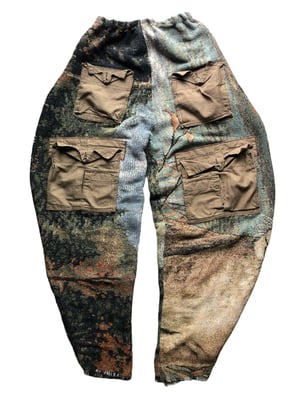 Image of Nwn- 🍃🍂Earth&Ashes Denim Woven Utility Cargo Ballon cut Trousers