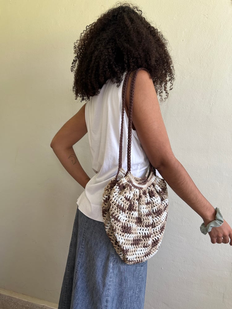 Image of ✧Mocha Latte Mesh Market Bag