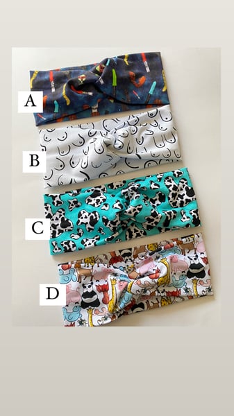 Image of Naughty adult print headbands 