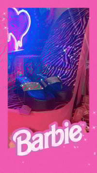 Image 4 of BARBIE BLACK WEDGE PLATFORM SHOES