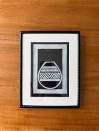 Framed Vase Linocut
