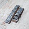 20mm Crocodile Strap In Denim Light