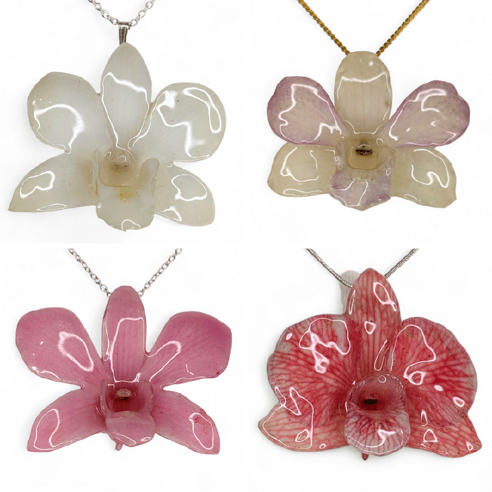 Image of Mini Dendrobium Pendant (White, Cream & Pink)