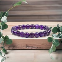 Image 3 of 8 mm Calming Amethyst Stretch Bracelet