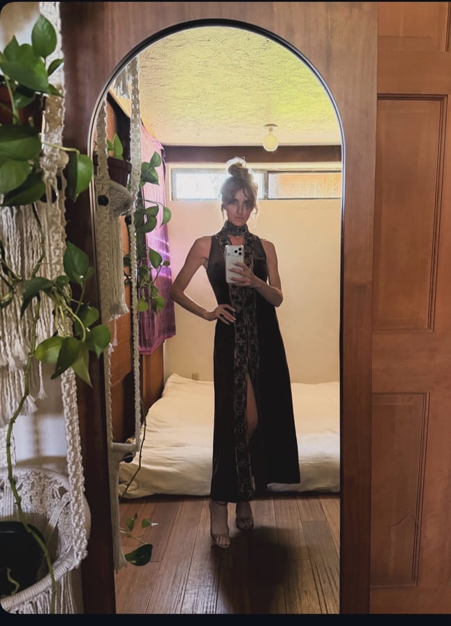 late 60s epic velvet choker maxi dress