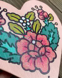 Image 2 of 6" Ornamental Flower Heart