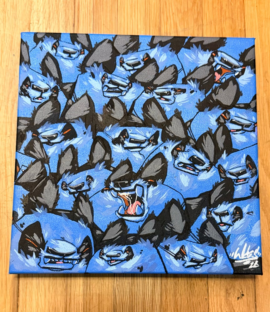 Image of Wall of fur and Fang- Blue