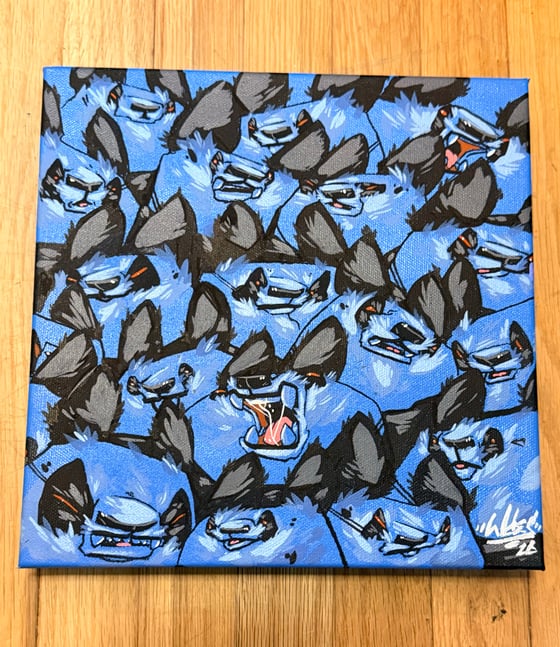 Image of Wall of fur and Fang- Blue