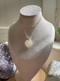 Image 3 of Silver Snowflake Rutile Heart Crystal Necklace