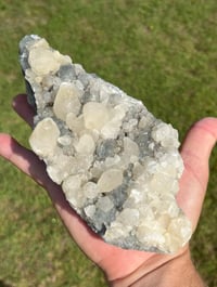 Image 12 of Green Fluorite On Druzy Quartz With UV Dog Tooth Calcite #2223
