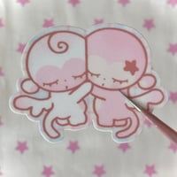 monkey sticker (white)