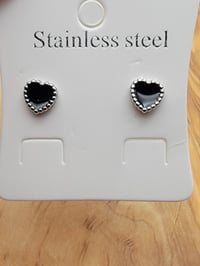 Image 4 of heart shaped stud earrings
