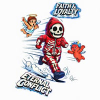 Image 4 of Faith & Loyalty “Eternal Conflict” Puffer Suit (Red)