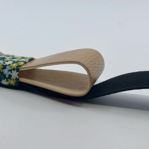 Image of Noeud Papillon En Bois - Platane / Fleurs Vertes