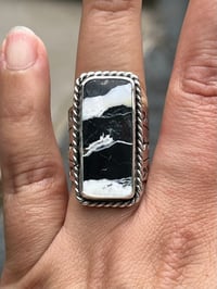 Image 1 of White Buffalo Stamped Statement Ring