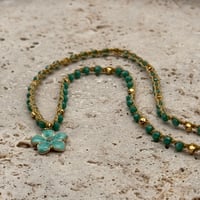Image 1 of Teal Lei Flower Necklace