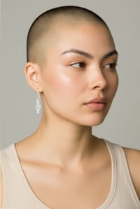 Image 1 of Sterling Silver long seaweed drop earrings.