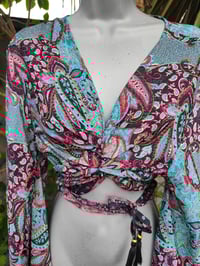 Image 7 of Pefkos co ord sarong set -red black