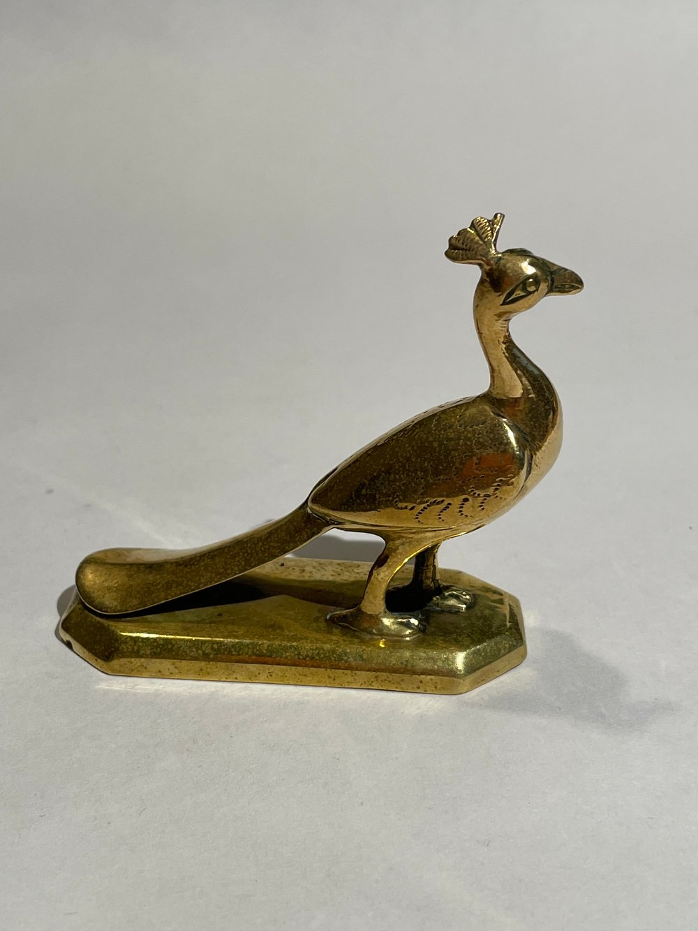 Image of Small Brass peacock 