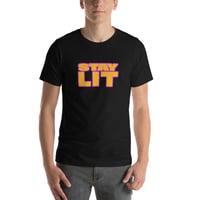 Image 2 of STAY LIT GOLD/PURPLE/PINK Short-Sleeve Unisex T-Shirt