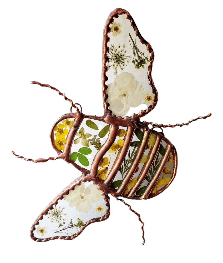 Image of Copper Foiled Real Flower Bee
