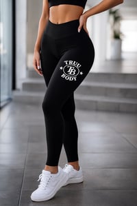 Image 2 of Truu Body High-Waisted Logo Leggings – Black (Women’s / Plus Size Available)