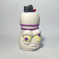 Image 4 of White & Purple Bowling Pin 1 Of 1 Clay Lighter Case