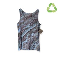 Image 1 of ♻️ UPCYCLED L Supima Cotton Blend Knit Tank in Stone Agate Ice Dye