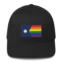Image 1 of Minnesota Rainbow Pride Flag (6 Stripe) Flexfit Cap